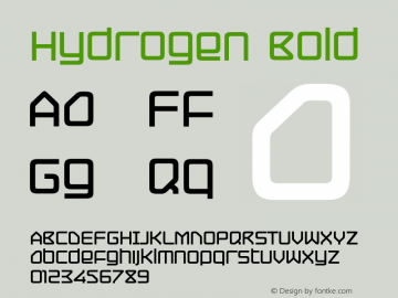 HydrogenBold 1.0 March 2007 Font Sample