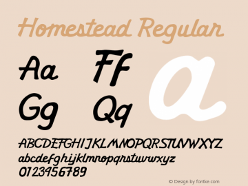 Homestead Version 1.007;Fontself Maker 2.1.2 Font Sample