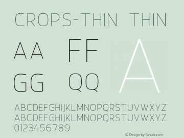Crops-Thin Version 01.00 Font Sample