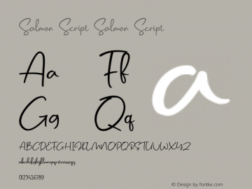 Salmon Script  Font Sample