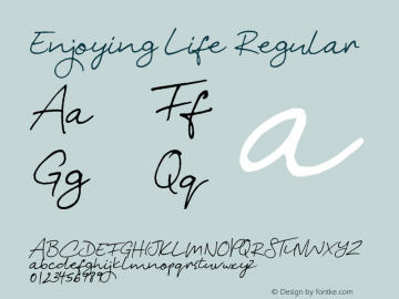 Enjoying Life Version 1.00;May 14, 2018;FontCreator 11.5.0.2427 64-bit图片样张