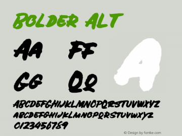 Bolder ALT Version 1.000 Font Sample