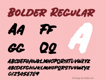 Bolder Regular Version 1.000 Font Sample