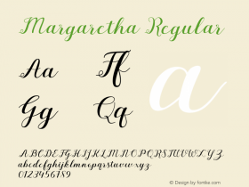 Margaretha Version 1.000 Font Sample