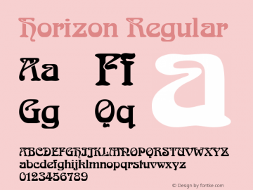 Horizon Regular Brendel            :28.04.1995 Font Sample