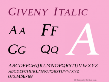 Giveny Italic Version图片样张