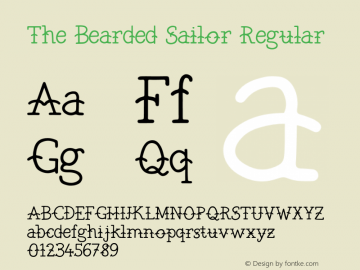 The Bearded Sailor Regular Version 1.000;PS 001.000;hotconv 1.0.88;makeotf.lib2.5.64775 Font Sample