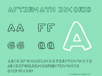 Aftermath Encored 31st March, 2005, 1st release Font Sample