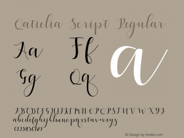 QatieliaScript 1.000 Font Sample