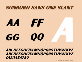 Sunborn Sans One Slant Italic Version 1.000;PS 001.000;hotconv 1.0.88;makeotf.lib2.5.64775 Font Sample