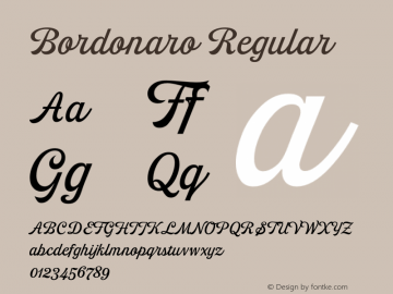 Bordonaro Version 1.00;July 25, 2018;FontCreator 11.5.0.2427 64-bit Font Sample