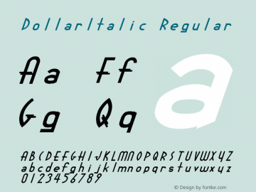 DollarItalic Regular Brendel            :16.02.1996 Font Sample