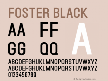 Foster Black Version 1.000 Font Sample