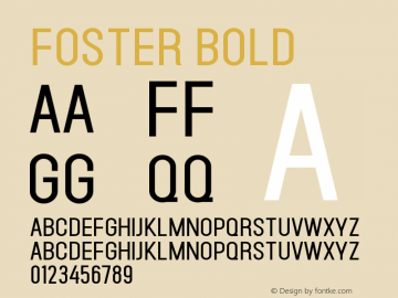 Foster Bold Version 1.000;PS 001.000;hotconv 1.0.88;makeotf.lib2.5.64775 Font Sample