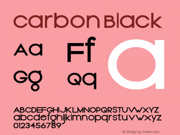 Carbon Black Version 1.000 Font Sample