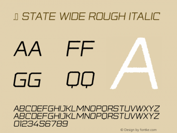 . State Wide Rough Italic Version 1.009;PS 001.009;hotconv 1.0.88;makeotf.lib2.5.64775图片样张