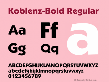 Koblenz-Bold Regular 001.001 Font Sample