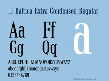 . Baltica ExtraCond Reg Version 1.001 Font Sample