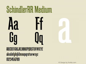 SchindlerRR-Medium Version 1.000 Font Sample