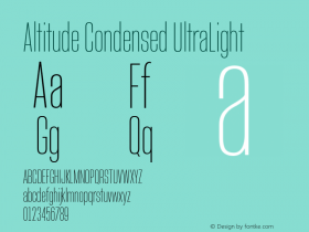 Altitude Condensed UltraLight Version 1.100;PS 001.100;hotconv 1.0.88;makeotf.lib2.5.64775图片样张