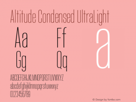 AltitudeCondensed-UltraLight Version 1.100;PS 001.100;hotconv 1.0.88;makeotf.lib2.5.64775图片样张