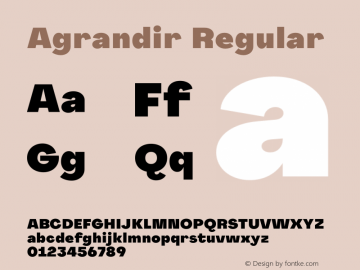 Agrandir Black C7 Version 1.000 Font Sample