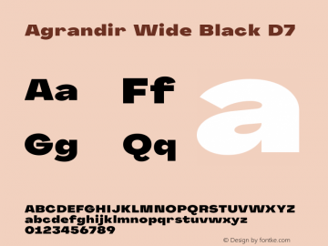 Agrandir Wide Black D7 Version 1.000 Font Sample