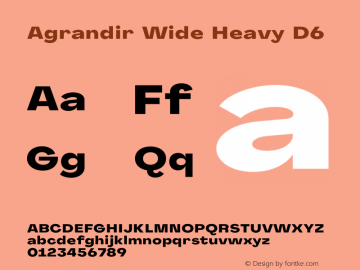 Agrandir Wide Heavy D6 Version 1.000 Font Sample