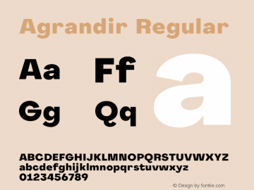 Agrandir Heavy C6 Version 1.000 Font Sample