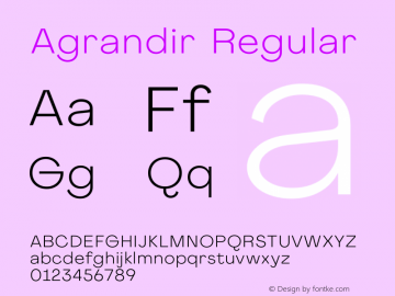 Agrandir Light C2 Version 1.000 Font Sample