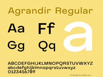 Agrandir Medium C4 Version 1.000 Font Sample