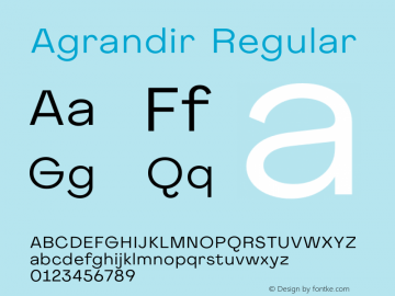 Agrandir Regular C3 Version 1.000 Font Sample
