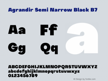 Agrandir Semi Narrow Black B7 Version 1.000 Font Sample
