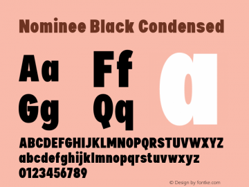 Nominee-BlackCondensed Version 1.000;PS 001.000;hotconv 1.0.88;makeotf.lib2.5.64775图片样张