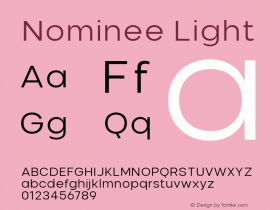 Nominee Light Version 1.000;PS 001.000;hotconv 1.0.88;makeotf.lib2.5.64775图片样张