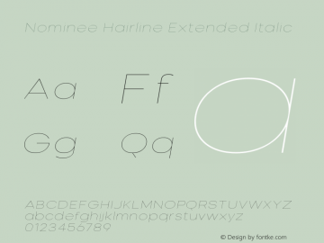 Nominee Hairline Ext Ita Version 1.000;PS 001.000;hotconv 1.0.88;makeotf.lib2.5.64775 Font Sample