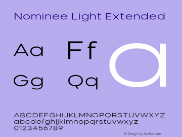 Nominee Light Extended Version 1.000;PS 001.000;hotconv 1.0.88;makeotf.lib2.5.64775 Font Sample