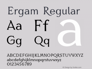 Ergam Version 001.000 Font Sample