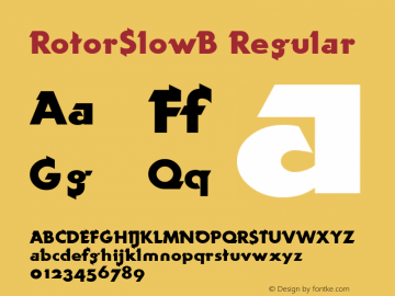 RotorSlowB v1.00 Font Sample