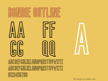 Bondie-Outline 1.000 Font Sample