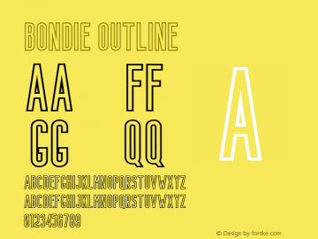Bondie Outline 1.000 Font Sample