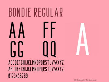 Bondie-Regular 1.000 Font Sample