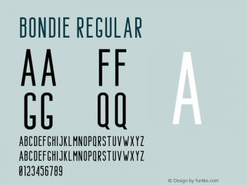 Bondie Regular 1.000 Font Sample