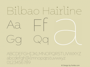 Bilbao Hairline Version 1.000;PS 001.000;hotconv 1.0.88;makeotf.lib2.5.64775图片样张