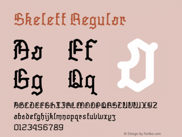 Skelett Regular Version 1.000 Font Sample