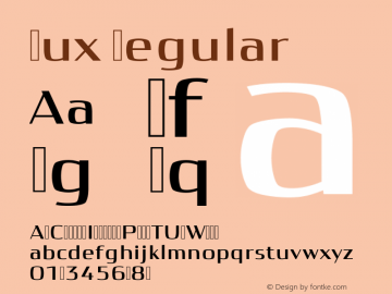 Lux Version 1.00;August 10, 2018;FontCreator 11.5.0.2427 64-bit图片样张