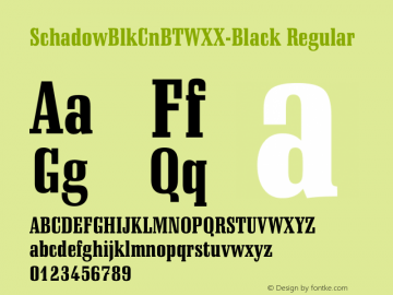 SchadowBlkCnBTWXX-Black Version 1.10;August 11, 2018;FontCreator 11.5.0.2427 64-bit图片样张