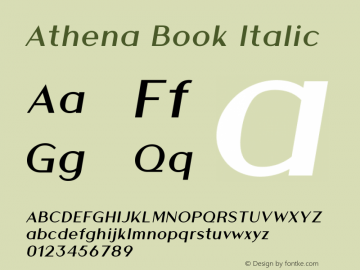 Athena Book Italic Version 1.000图片样张