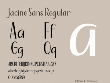 Jacine Sans Version 1.00;August 13, 2018;FontCreator 11.5.0.2427 64-bit图片样张