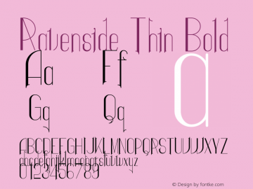 Ravenside Thin Bold Version 1.002;Fontself Maker 3.0.0-3图片样张